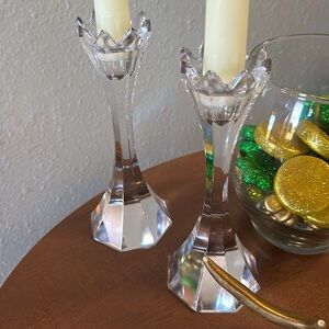 Glass candlesticks